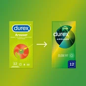 DUREX kondomi z nazobčano površino Tickle Me (Tickle Me-Love Sex), 12 kosov