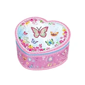 Alltoys Glasbena škatla za nakit srčni metulji