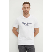 Pamucna majica Pepe Jeans ABEL za muškarce, boja: bijela, s tiskom, PM509428