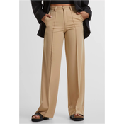 Womens wide pleated trousers - unionbeige