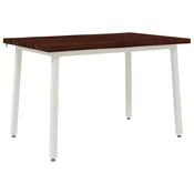 vidaXL 110 x 55 x 75 cm Masiven les akacije Temno rjava in bela