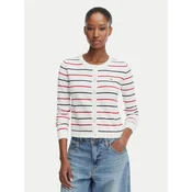 Tommy Jeans Pletena jopa Flag Embroidery Slim  mornarska / rdeča / bela