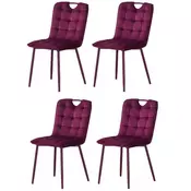 Fort Jedilni stol MILIK (rdeča) (set 4 kosov)