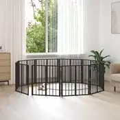 vidaXL Pasja vrata 10 pcs Črna 60 x 60 cm Cinkana jeklena