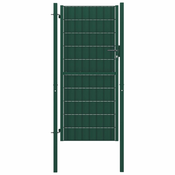 Greatstore Vrata za ograjo PVC in jeklo 100x124 cm zelena