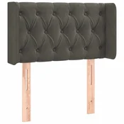 Vidaxl Vzglavje z ušesi temno sivo 83x16x78/88 cm žamet