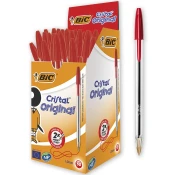 Set kemijskih olovaka BIC Cristal - 1.0 mm, crvene, 50 komada