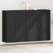 Kabinetski zidni Zidne 2 pcs Crni hrast 69,5 x 34 x 90 cm