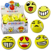 slomart Plišasta žoga z emotikoni LEAN TOYS, rumena, 10 cm