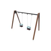 Ljuljačka s 2 sjedala - drveni profi set