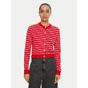 Tommy Jeans Pletena jopica DW0DW19340 Rdeča Slim Fit