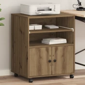 vidaXL Stojalo za tiskalnik s kolesi Artisan Oak 60x48x74 cm