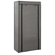 Vidaxl Omarica za čevlje s pokrivalom blago 58x28x106 cm siva