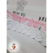 Bubamara037 Pletenica za krevetac, Šestostruka, 180cm, Bela