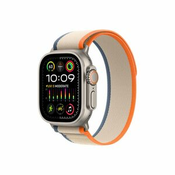 Apple Watch Ultra2 Cellular (mrf23se/a), 49mm Titanium Case w Orange/Beige Trail Loop - M/L