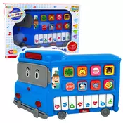 slomart LEAN TOYS Edukativno pianino avtobus, moder