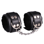 Dominate Me Leather Handcuffs D12 Black-Black