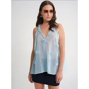 MixRay Top Blusen svetlo modra