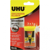 Ljepilo trenutačno  1g pk3 Super glue minis(cianoakrilat) UHU 45415 blister