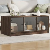 Stolic za kavu sa staklenim vratima boja hrasta 102x50x42 cm