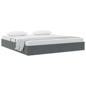 Krevet s od storage s pohranom Tamnosiva 193 x 203 cm Baršun