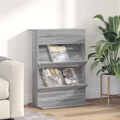 Polica za casopise s policom Siva Sonoma 70 x 41 x 96 cm