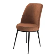 Hanah Home set trpezarijskih stolica Dexa 2 kom, terakota tkanina Babyface, crne metalne noge
