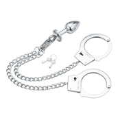 LateToBed BDSM - lisice s analnim dildom (srebrno)