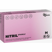Espeon Nitril Sparkle Pearlescent Pink rokavice iz nitrila brez pudra velikost M 2x50 kos