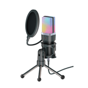 INF Črn namizni mikrofon z RGB osvetlitvijo in adapterjem USB-C, (21277740)
