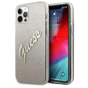 Guess Ovitek Guess Glitter Gradient Script za iPhone 12 Pro Max 6.7 zlat