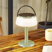Lindby LED solarna namizna svetilka Mikkel, zelena, z možnostjo zatemnitve - Sodobni - zelena, bela - Plastika