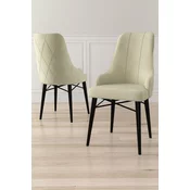 HANAH HOME Set 6 stolica Neta Cream Black