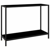 Vidaxl Konzolna mizica črna 100x35x75 cm kaljeno steklo