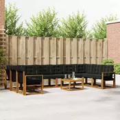 Set vanjskih sofa 11 kom. Prirodna i crna