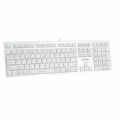 A4Tech FX50, pisarniška tipkovnica, nizki profil, USB, CZ/SK, bela
