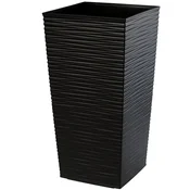 KADAX Vrtni lonec s vložkom 18 x 36 cm, črn, visok, velik, primeren za terase in vrtove