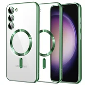 Ovitek Techsuit Luxury Crystal MagSafe za Samsung Galaxy S23 - light green