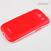 JEKOD silikonski ovitek Samsung Galaxy S3 i9300 TPU/T prozorno rdeč z okvirjem + zaščitna folija
