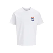JACK & JONES Majica JORKPOT modra / oranžna / bela
