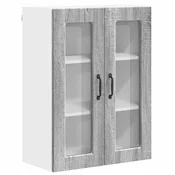 Vidaxl Stenski stekleni omarica PORTO Siva Sonoma 60 x 31 x 80 cm
