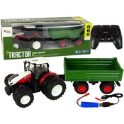 shumee Traktor na daljinsko upravljanje s prikolico 1:24 rdeča zelena