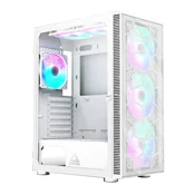 slomart Montech X3 Mesh Midi-Tower, RGB, Kaljeno steklo - bela