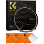 K&F 58-82mm Step Up Brass Filter Adapter Ring,matte black, Frame Thickness 2.9mm, W/ 3pcs Cleaning C
