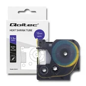Termoskrčljiva cevka Qoltec za tiskalnike DYMO D1/DM1 | 12 mm * 1,5 m | Rumena | Črna | Tiskanje