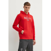 Pulover Nike Los Angeles Angels moški, rdeča barva, s kapuco