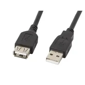 Lanberg USB-A (M/Ž) 2.0 kabel, 5 m, crni CA-USBE-10CC-0050-BK