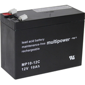 MULTIPOWER multipower PB-12-10-6\,35 MP10-12C svinčeni akumulator 12 V 10 Ah svinčevo-koprenast (Š x V x G) 151 x 118.5 x 65 mm ploščati vtič\, 6\,35 mm obstojnostni cikel\, brez vzdrževanja\, nizko sa, (20438595)