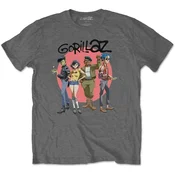 Gorillaz Group Circle Rise Charcoal Grey L Majica
