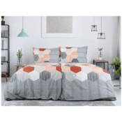 Ljubki dom Posteljnina iz Renforcé bombaža HONEY COMB siva Dimenzije posteljnine: 70 x 90 cm | 140 x 200 cm